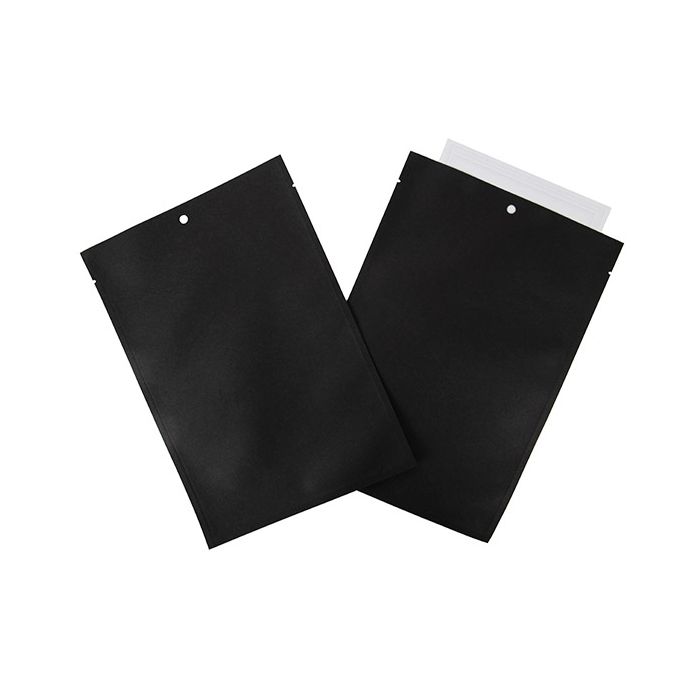 Sachets Kraft Noir Ecologique 15,2x22,9 cm Thermosoudable (100 pièces) [KHS69BK]