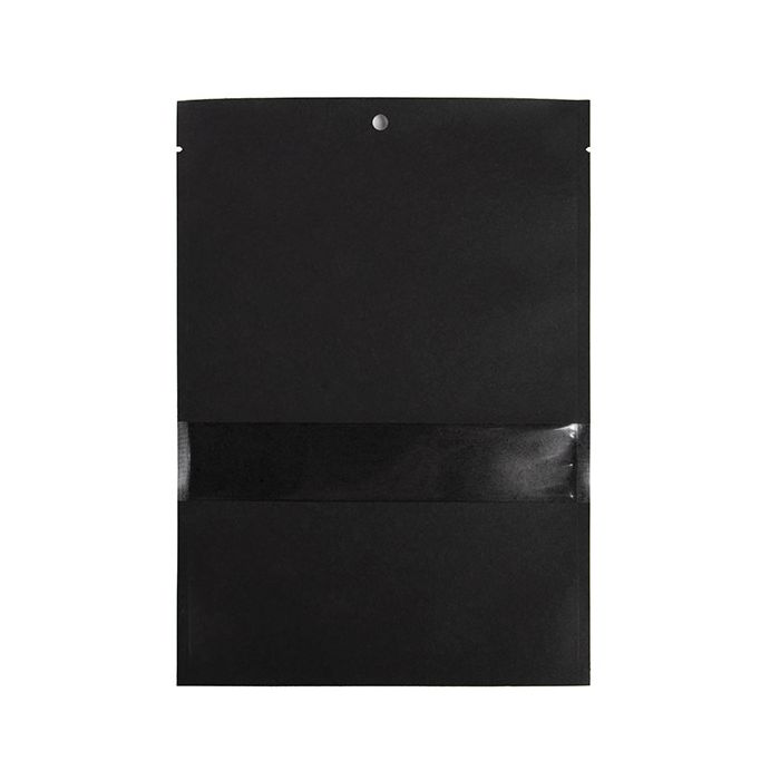 Sachets Kraft Noir Ecologique 15,2x22,9 cm Thermosoudable avec fenêtre (100 pièces) [KHS69BKW]