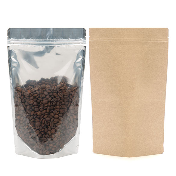 Doypack avec le dos en Kraft 17.1x8.9x28.5cm | 340g (100 pièces) [ZBGK4]