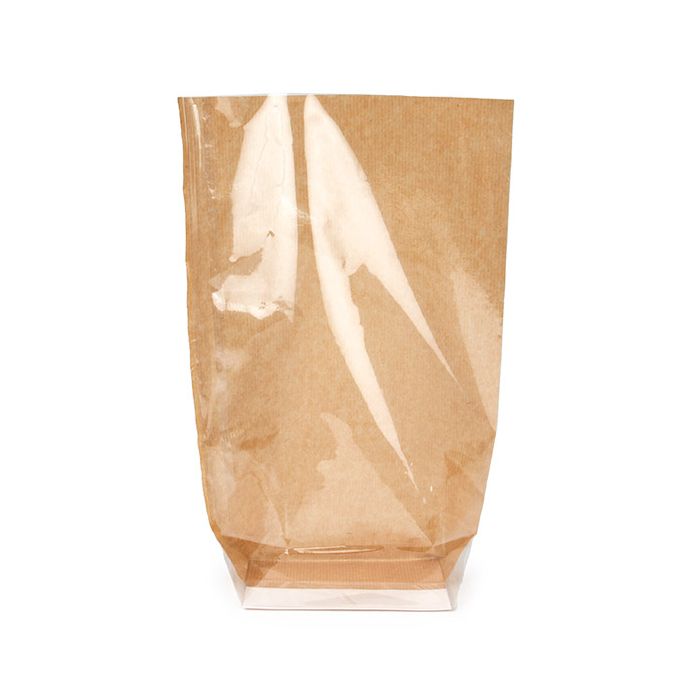 Sacs à fond plat en kraft avec insert en papier 12,7x7,6x30,5 cm (100 pièces) [FGKB1]