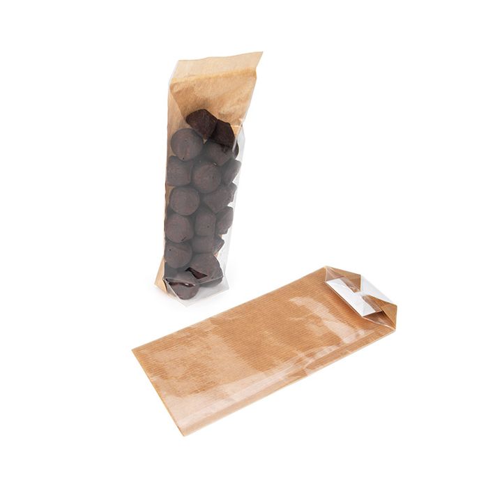 Sacs à fond plat en kraft avec insert en papier 5,1x4,4x21,6 cm (100 pièces) [FGKB20]