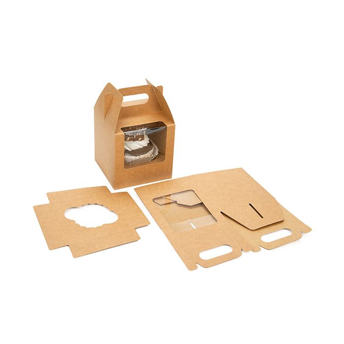 Set de boîtes à gâteaux Kraft 10,2 x 10,2 x 10,2 cm (100 sets) [CBS57K]