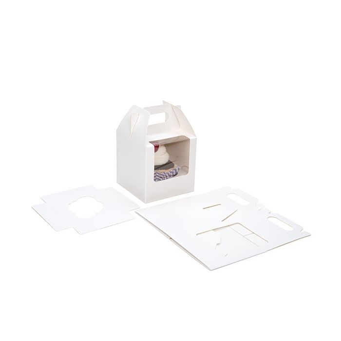Boîtes blanches à gâteaux simples 10,2 x 10,2 x 10,2 cm (100 sets) [CBS57W]