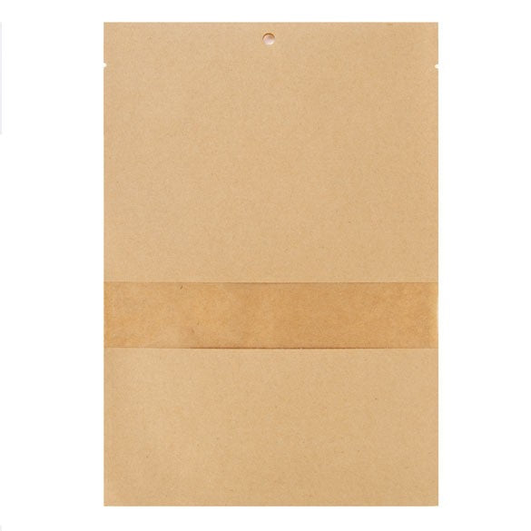 Sachet Kraft compostable et Thermoscellable ouvert avec fenêtre 15,2x22,9cm (100 Pieces) [KHS69W]