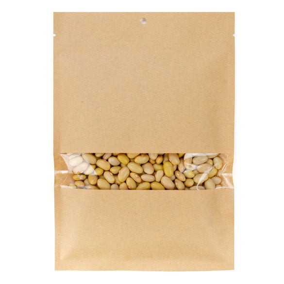 Sachet Kraft compostable et Thermoscellable ouvert avec fenêtre 15,2x22,9cm (100 Pieces) [KHS69W]