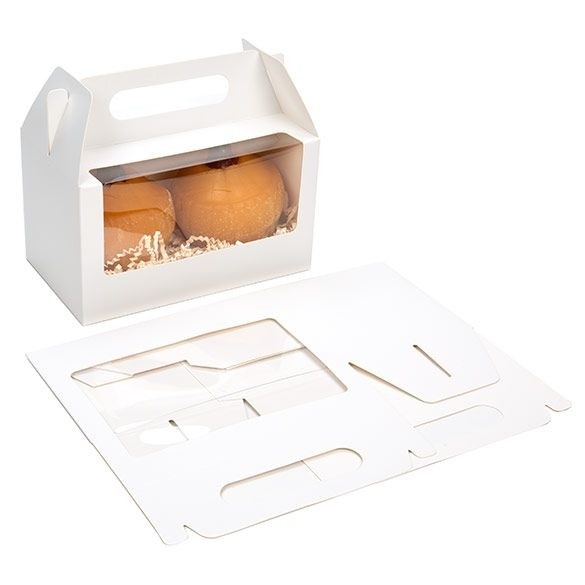 Boite Kraft Blanc avec Fenêtre 17.8x10.2x10.2 cm (25 pièces) [WGWG173]