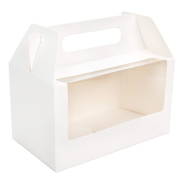 Boite Kraft Blanc avec Fenêtre 17.8x10.2x10.2 cm (25 pièces) [WGWG173]