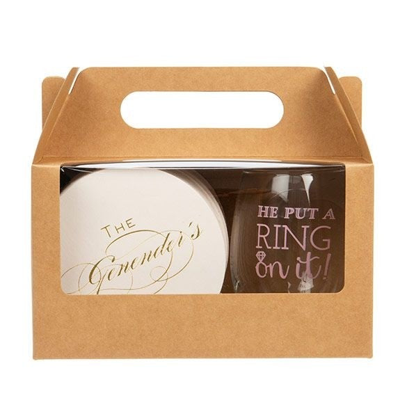 Boite Kraft à Poignée 17.8x10.2x10.2 cm avec fenêtre (25 pièces) [WKRG173]