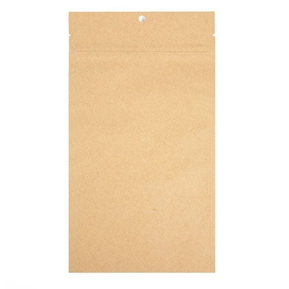 Sachet zip Kraft avec trou rond de suspension 12,7x20,8cm avec encoches de déchirure (100 pièces) [HZBB6K]