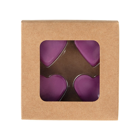 Kraft Artisan Candy Box Set, Heart Insert 7x2.1x6.8 cm (25 pieces) [CNDYH277]