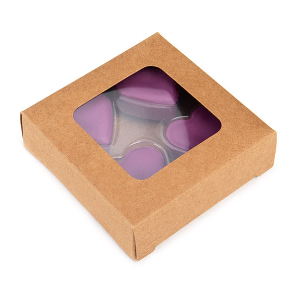 Kraft Artisan Candy Box Set, Heart Insert 7x2.1x6.8 cm (25 pieces) [CNDYH277]