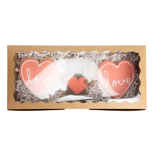 Boîte en papier kraft avec fenêtre festonnée 30x6,5x14 cm (25 pcs) [WKRG125]