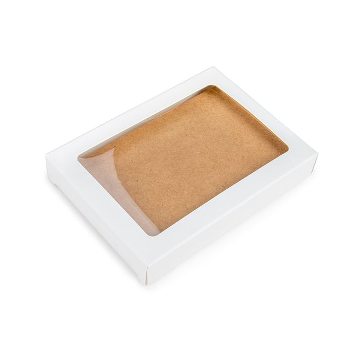 Boîte cadeau blanche avec fenêtre transparente 10.2x2.1x13.8 cm (25 pièces) [WKRGW313]