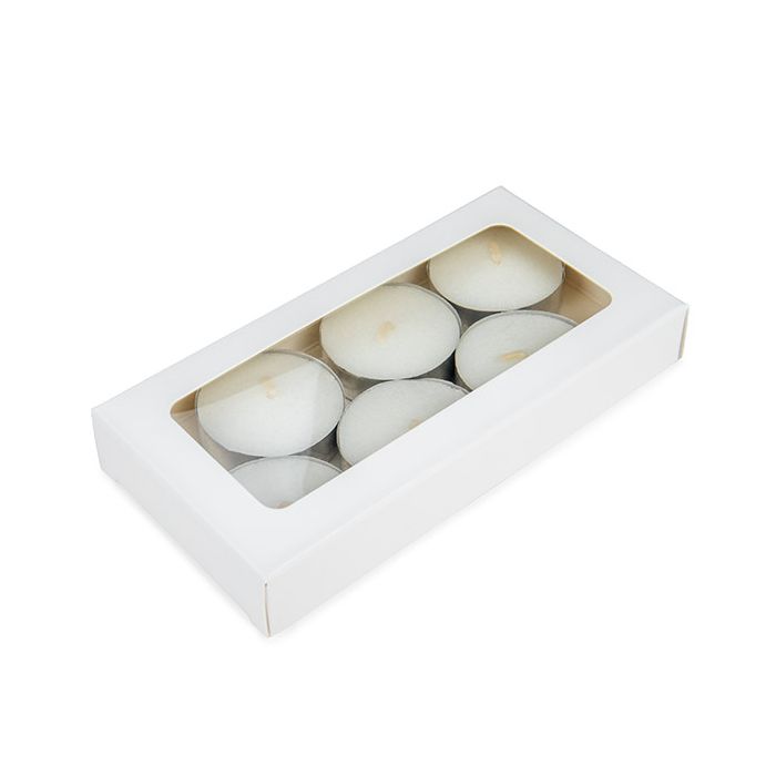 Boîte cadeau blanche avec fenêtre attachée 7x2.1x13.8 cm (25 pièces) [WKRGW315]