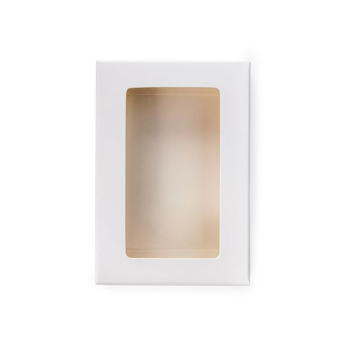 Boîte cadeau blanche avec une fenêtre 7x2.1x10.3 cm (25 pièces) [WKRGW317]