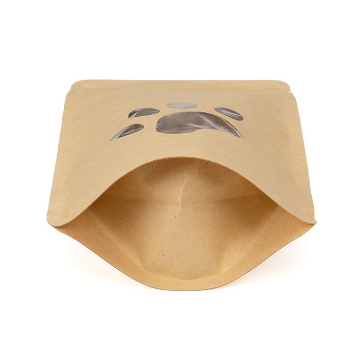 Doypack Kraft avec fenêtre en patte de chien 13x7.9x20.6cm (25 pièces) [ZBGW3KSP]