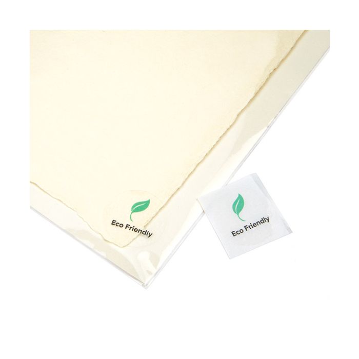 Autocollant rond Eco Friendly (Transparentavec Texte Vert Feuille et Noir) 2,5 cm (1 Feuille) [LS1ECO]