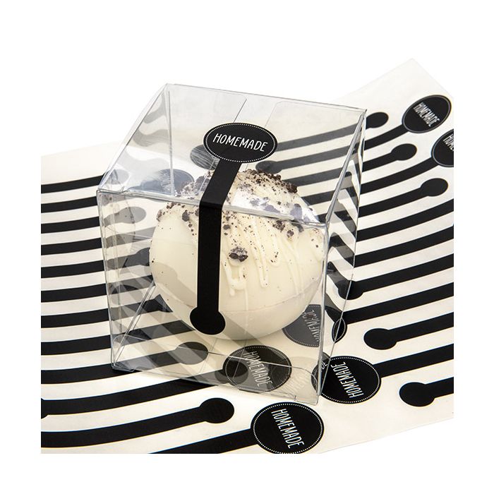 Autocollant Forme Sucette "Hetmade" (Noir avec Texte Blanc) 2,5x10,2 cm (1 Shet) [LSLHOME]