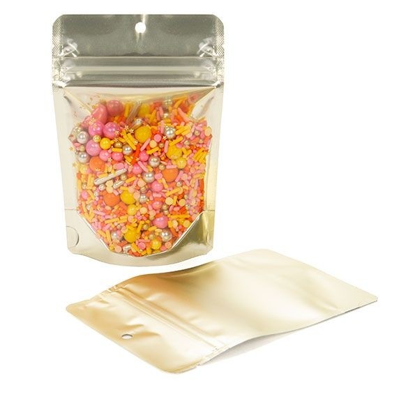 Stand Up Pouches Transparent/Matt Gold 10.2x6x15.2cm | 57 grams