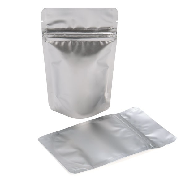 Doypack Argent Métallisé 8x5x13cm | 28g (100 pièces) [ZBGM1S]