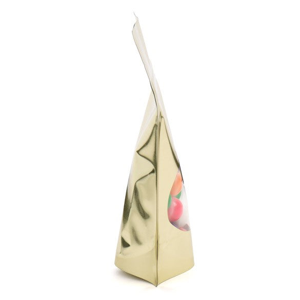 Doypack Or Métallisé avec fenêtre ovale 10.2x6x15.2cm | 57g (100 pièces) [ZBGMO2SG]