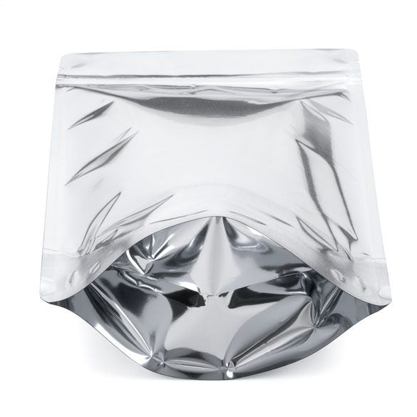 Doypack Métallisé Argenté avec fenêtre ovale 17.1x8.9x28.6cm | 340g (100 pièces) [ZBGMO4S]