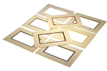 Double Passe Partout Ivoire/Rouge Brique 9.5 x 14.5cm pour le découpage intérieur. 12.7 x 17.8cm (10 Pièces) [MD20115]