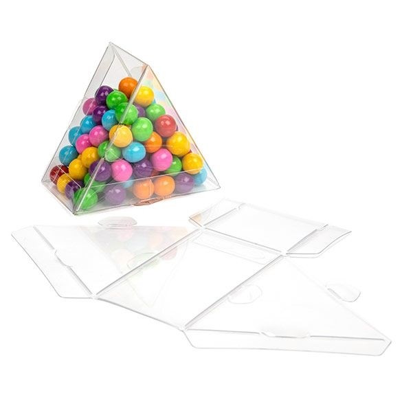 Plastic Gift Boxes Triangular 7.6x4.1x6.4cm Crystal Clear