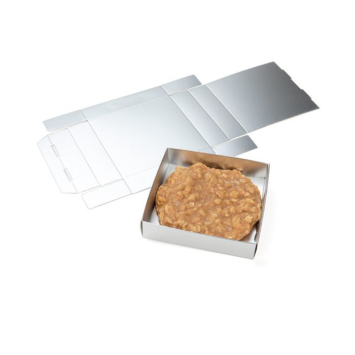 Petite Boite avec fond en carton argent kraft 10.5 x 2.5 x 10.8cm (25 Pièces) [MS99]