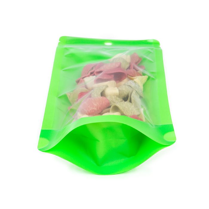 Doypack vert fluo 10.8x6x23.8cm avec trou de suspension (100 pièces) [ZBGN1NGR]