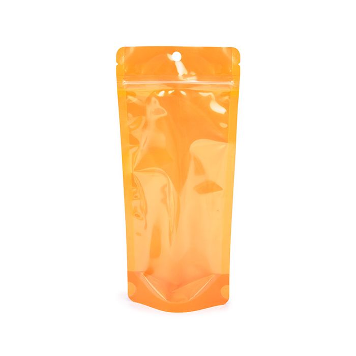 Doypack Orange fluo 10.8x6x23.8cm avec trou de suspension (100 pièces) [ZBGN1NOR]