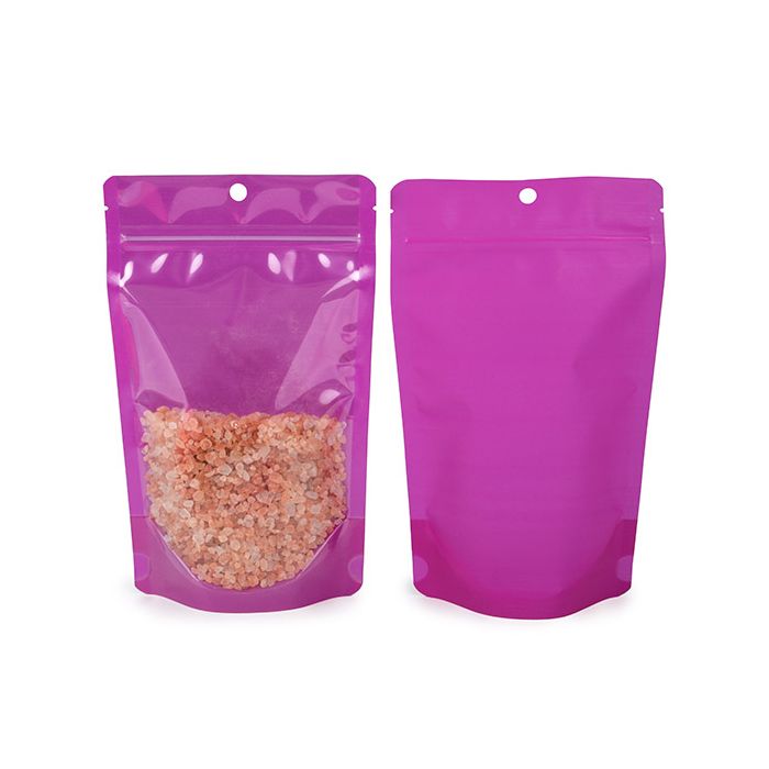 Doypack Violet fluo 13x7.9x20.6cm avec trou de suspension (100 pièces) [ZBGN3PR]