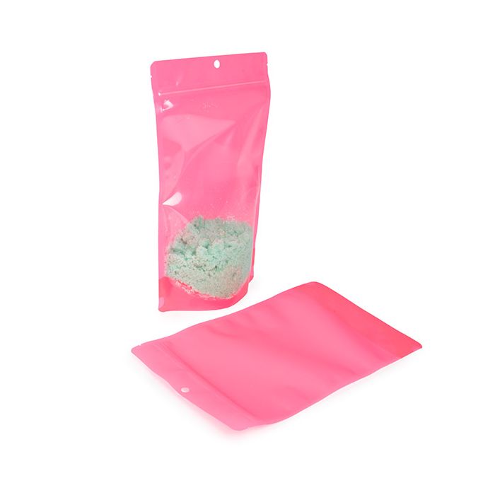Doypack Rose Fluo 17.1x8.9x28.6cm avec trou de suspension (100 pièces) [ZBGN4PK]