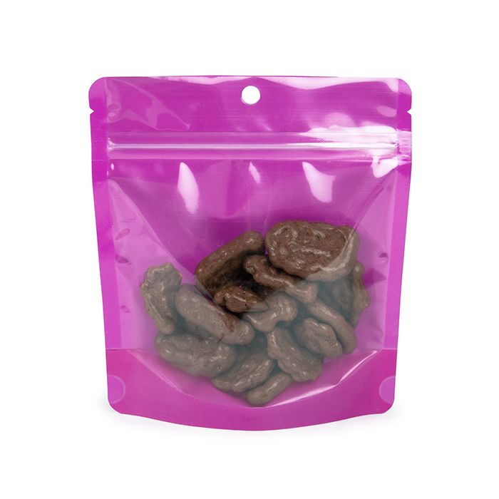 Doypack Violet fluo 15.9x6.4x14.6cm avec trou de suspension (100 pièces) [ZBGNSHZPR]