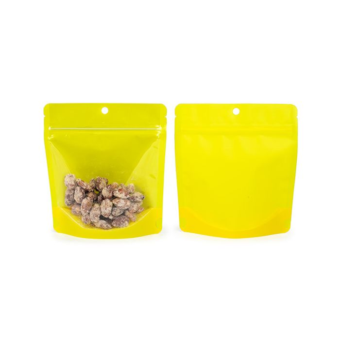Doypack Fluo Jaune 15.9x6.4x14.6cm avec trou de suspension (100 pièces) [ZBGNSHZYW]