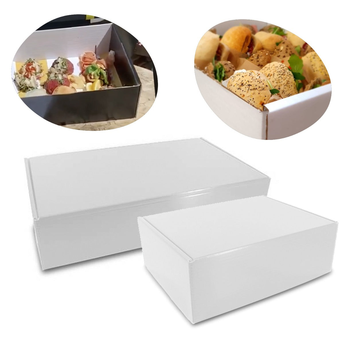 Boite Alimentaire 61 x 37 x 14 cm Blanc (25 pcs) [FP-NS1026]