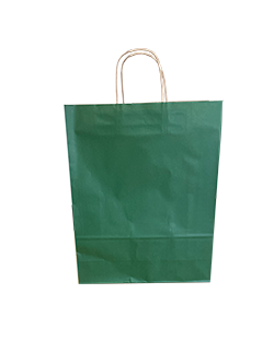 Sac de course Vert Foncé Papier Kraft 100 g/m2 32+12x41cm (50 pièces) [PAM3241DKGR]
