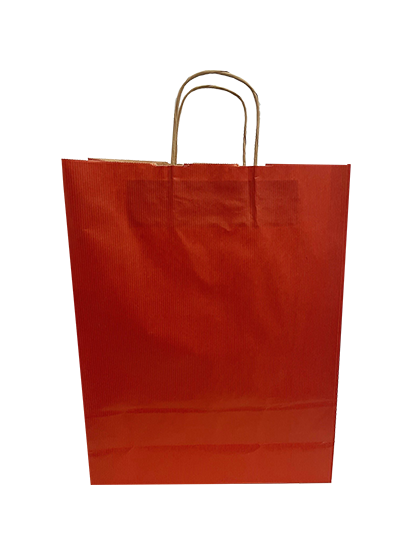 Sac de course Rouge Foncé Papier Kraft 100 g/m2 32+12x41cm (50 pièces) [PAM3241DKR]