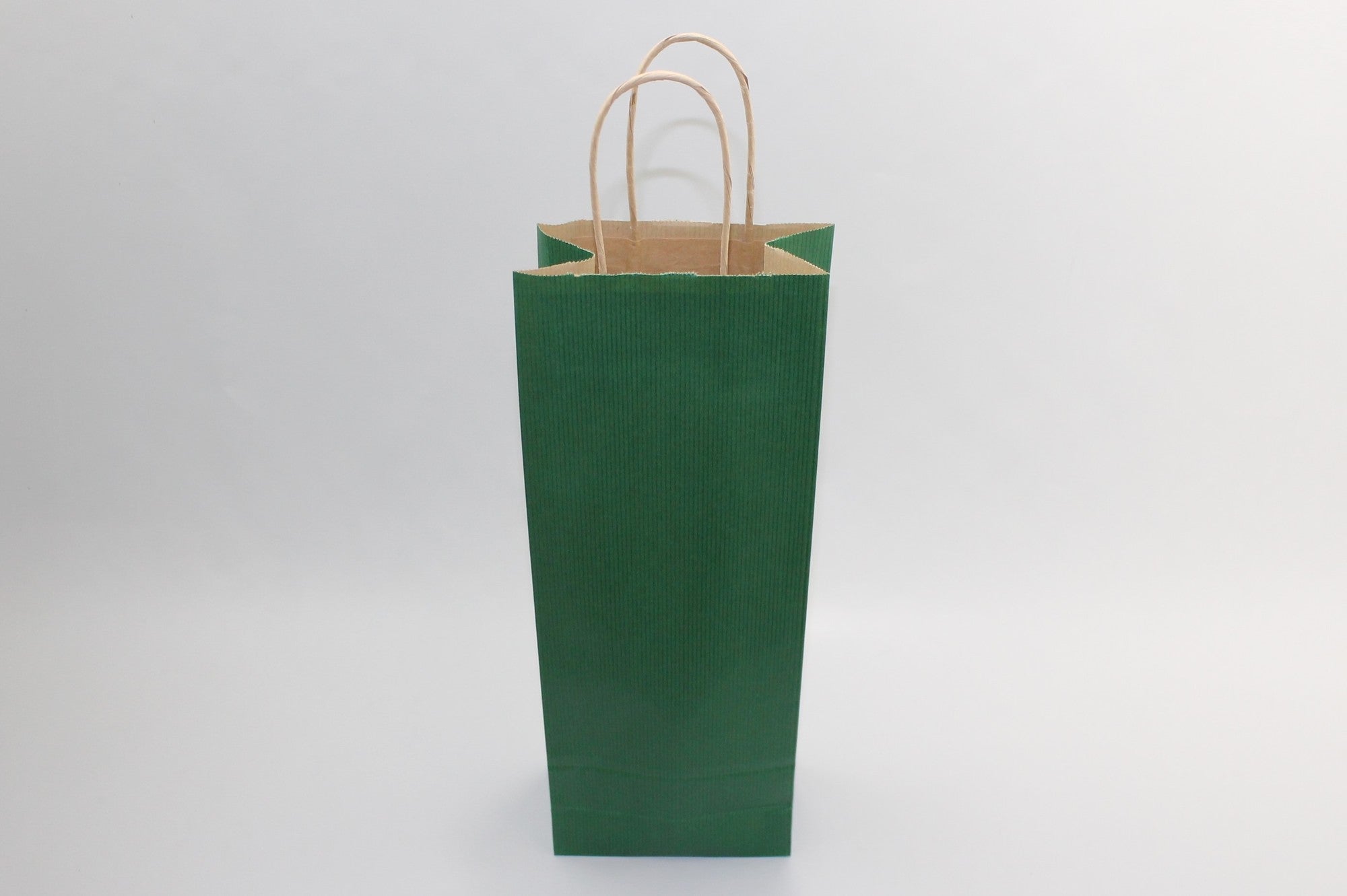 Sac à bouteilles en papier kraft vert foncé 110 g/m 14x8x39 cm (50 pcs) [PAWF1439DKGR]