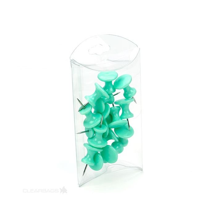 Petites boites berlingot à transparence cristalline 6.4x2.2x10.2cm (Crochet pour suspension optionnel) (25 pièces) [PB100]