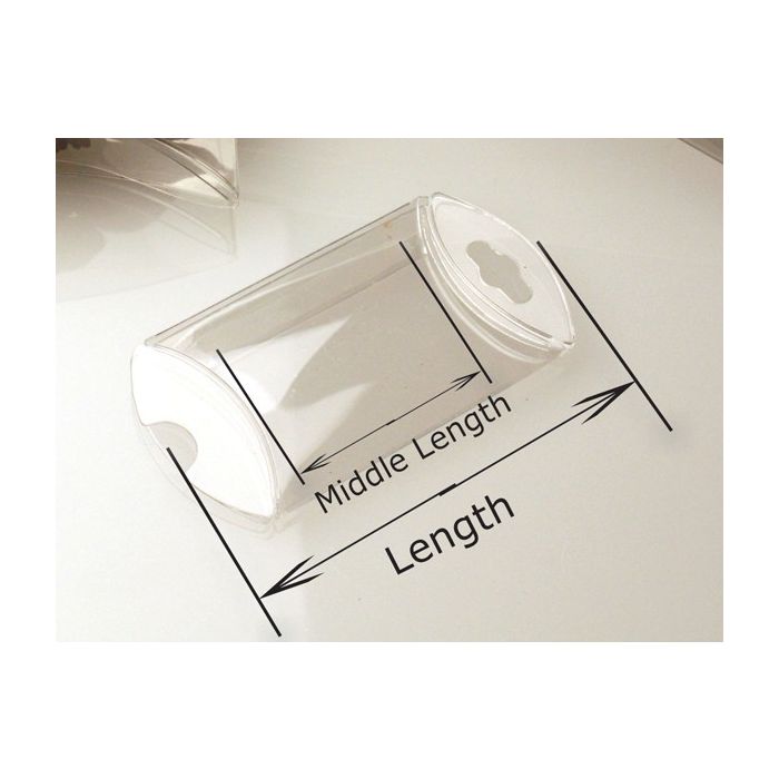 Petites boites berlingot à transparence cristalline 5.7x1.9x28.6cm (Crochet pour suspension optionnel) (25 pièces) [PB114]