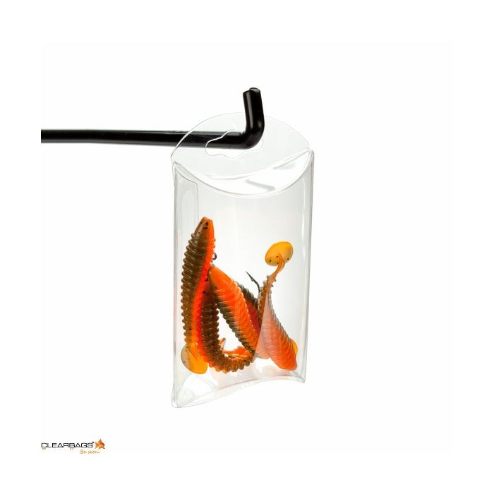 Petites boites berlingot à transparence cristalline 5.1x1.9x7.6cm (Crochet pour suspension optionnel) (25 pièces) [PB75]