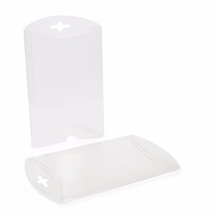 Petites boites berlingot à transparence cristalline 12.7x3.2x17.8cm (Crochet pour suspension optionnel) (25 pièces) [PB78]