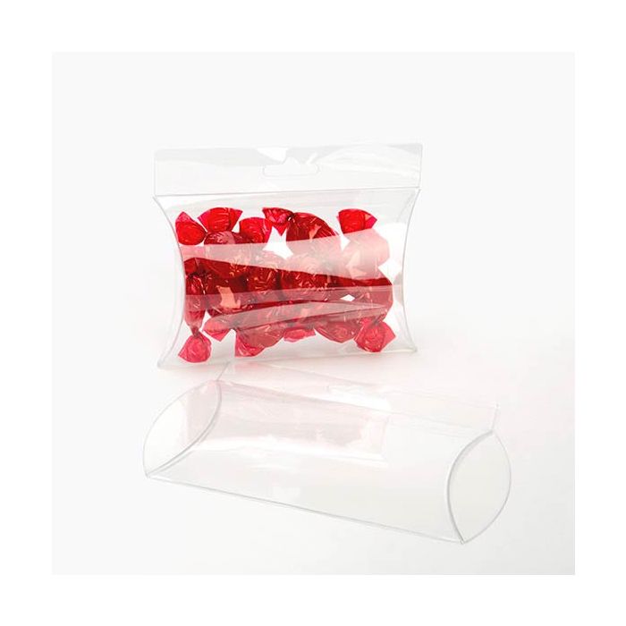 Boite pliante berlingot transparente avec rochet pour suspension 10x3x15cm (25 pièces) [PBSH77]