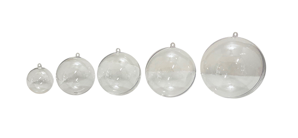 Boule en plastique transparent 8cm (25 pièces) [PEP-1002079]