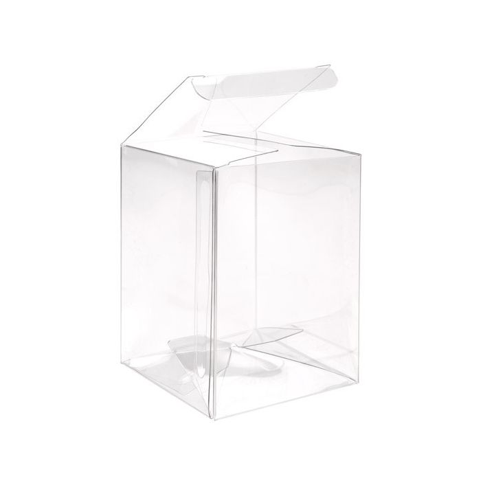 Boîtier cadeau à transparence cristalline avec fond pop up 7.6 x 7.6 x 10.2cm (25 Pièces) [PLB102]