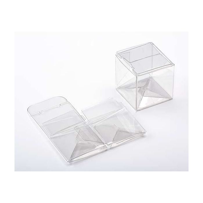 Boîtier cadeau à transparence cristalline avec fond pop up 3.8 x 3.8 x 3.8cm (25 Pièces) [PLB103]
