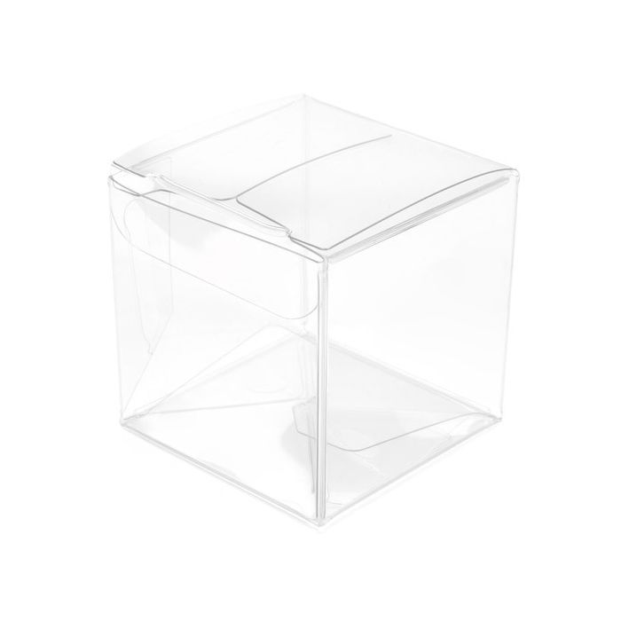 Boîtier cadeau à transparence cristalline avec fond pop up 5.1x 5.1x5.1cm (25 Pièces) [PLB104]