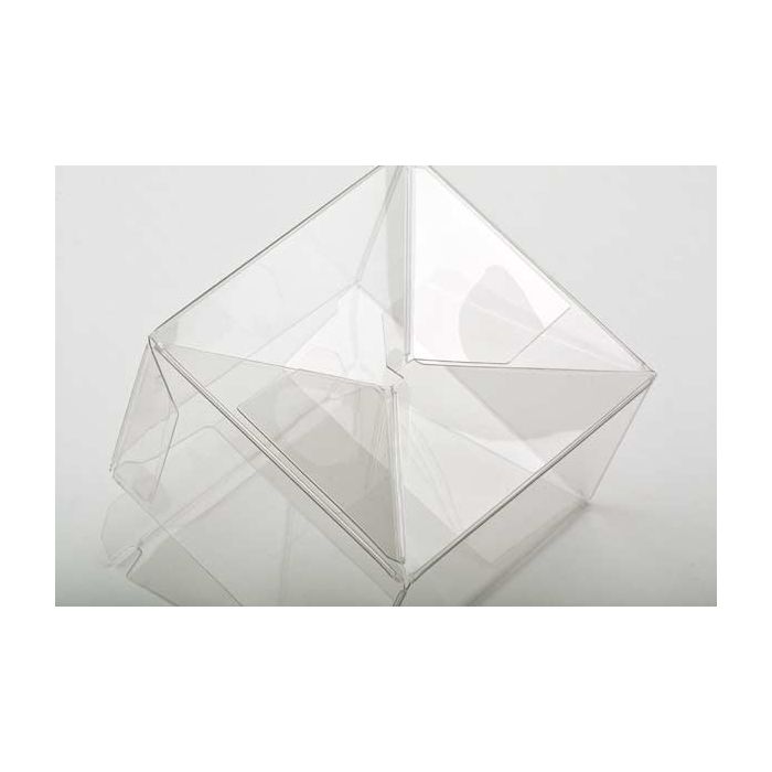 Boîtier cadeau à transparence cristalline avec fond pop up  8.9 x 8.3 x 6cm  (25 Pièces)  [PLB115]