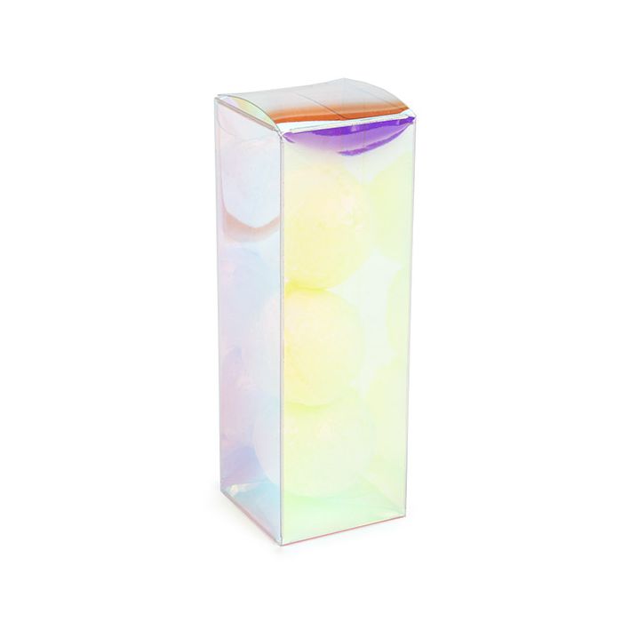 Plastic Gift Boxes 5,1x5,1x15,2 cm Iridescent with Autolock Bottom